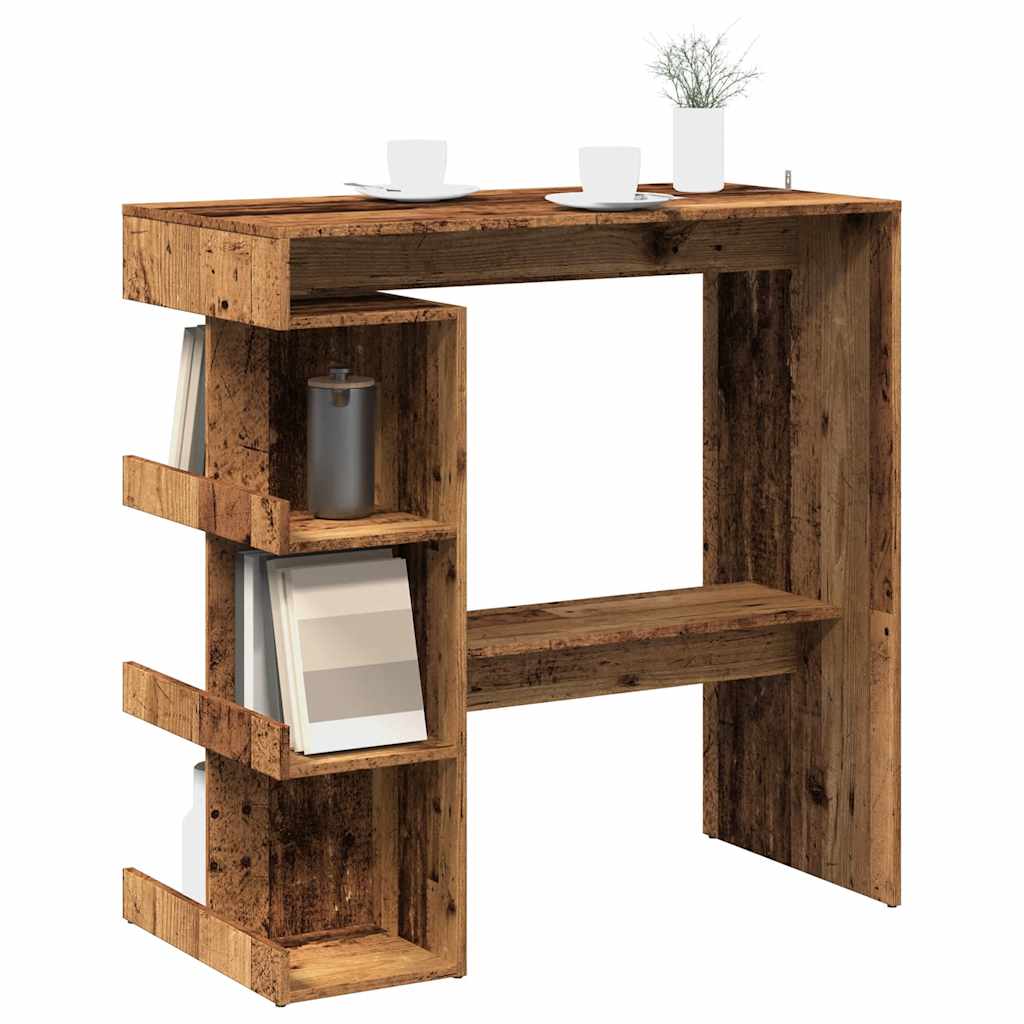 Bartafel Met Opbergrek 100X50X101,5 Cm Hout