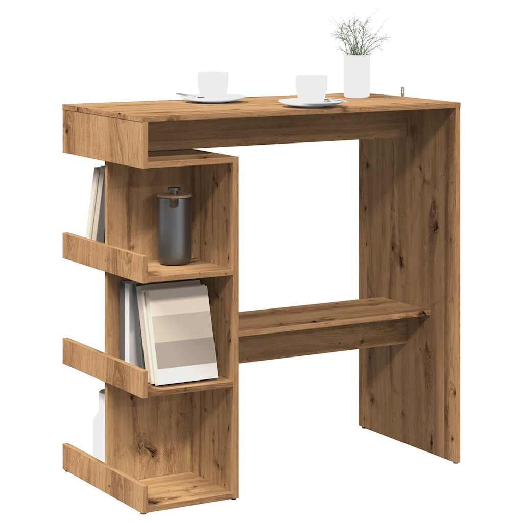 Bartafel Met Opbergrek 100X50X101,5 Cm Hout