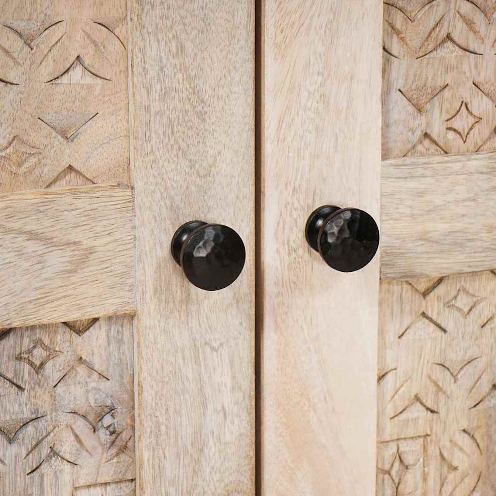 Dressoir Wit 60 X 33 X 75 Cm Massief Mangohout