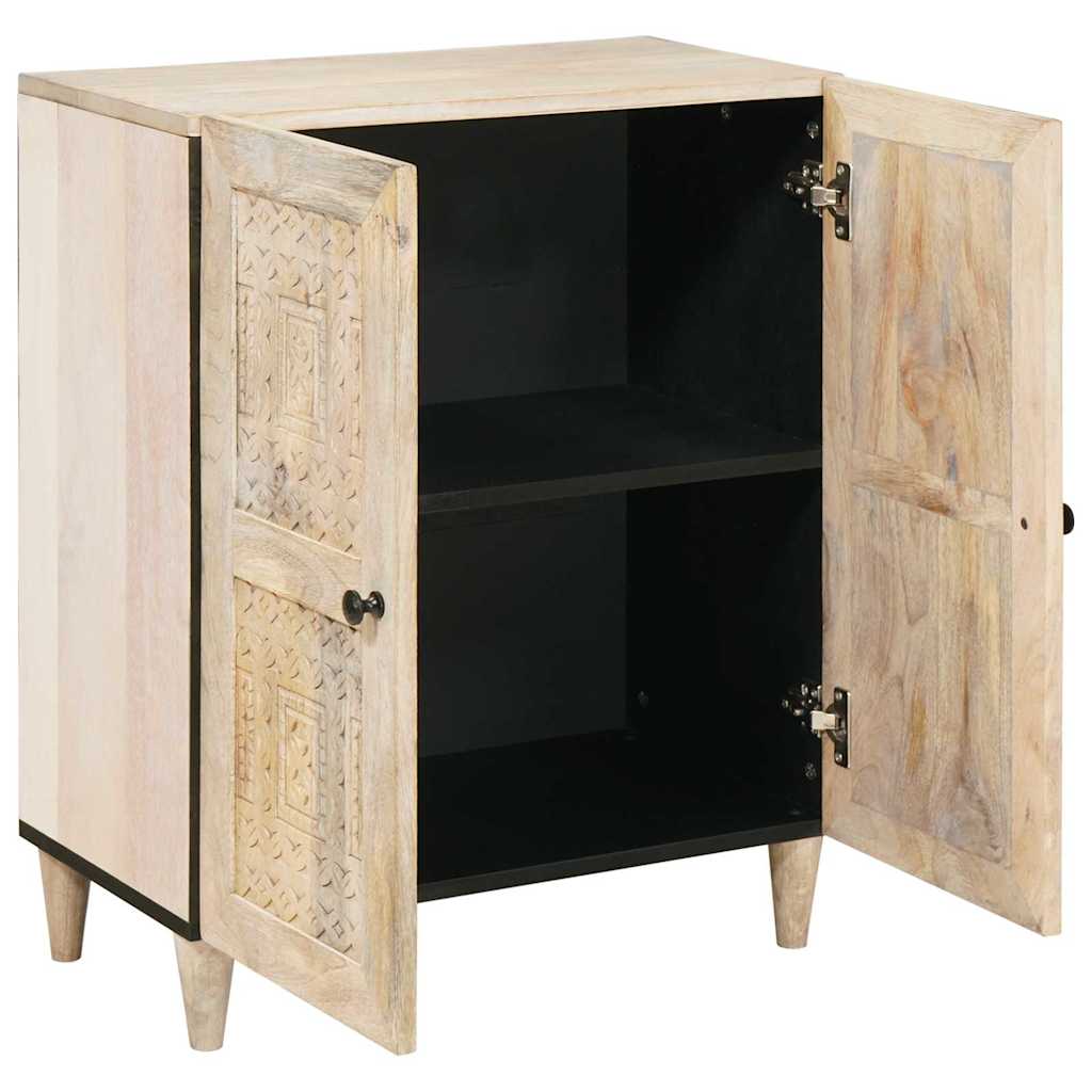 Dressoir Wit 60 X 33 X 75 Cm Massief Mangohout