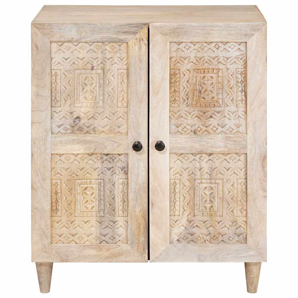 Dressoir Wit 60 X 33 X 75 Cm Massief Mangohout