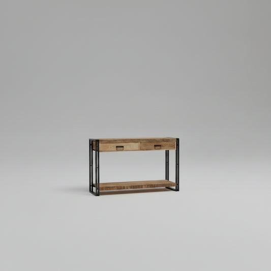 Wandtafel Met Lade Bruin 120 X 33 X 75 Cm Massief Mango Hout