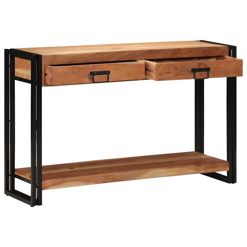 Wandtafel Met Lade Bruin 120 X 33 X 75 Cm Massief Mango Hout