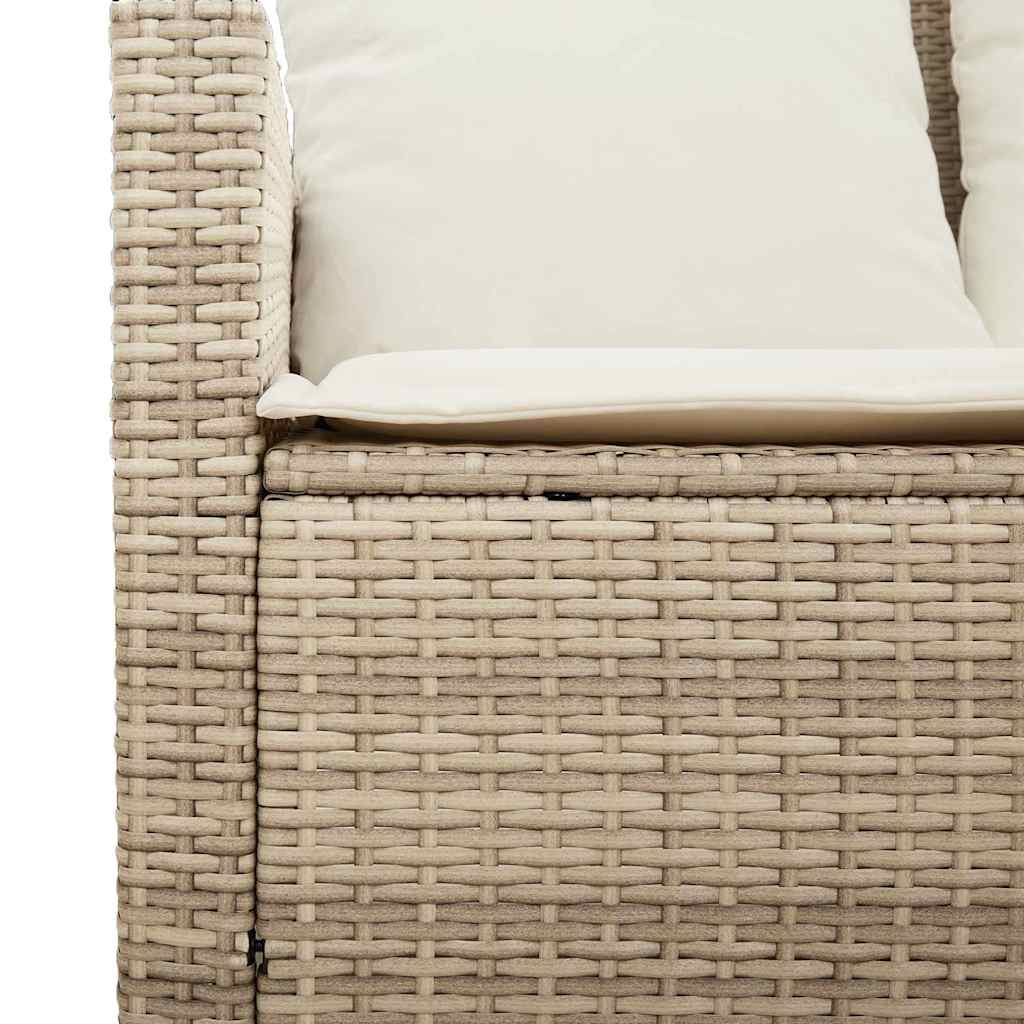 Tuinbank 3-Zits Met Kussens & Tafel Poly Rattan