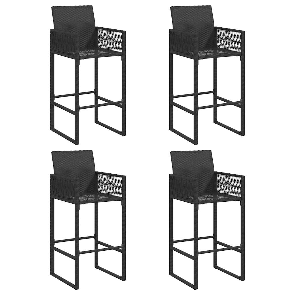 5-Delige Tuinbarset Zonder Kussens Poly Rattan Acacia