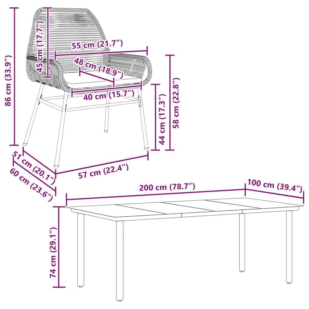 9-Delige Tuinset Met Kussens Poly Rattan Glas