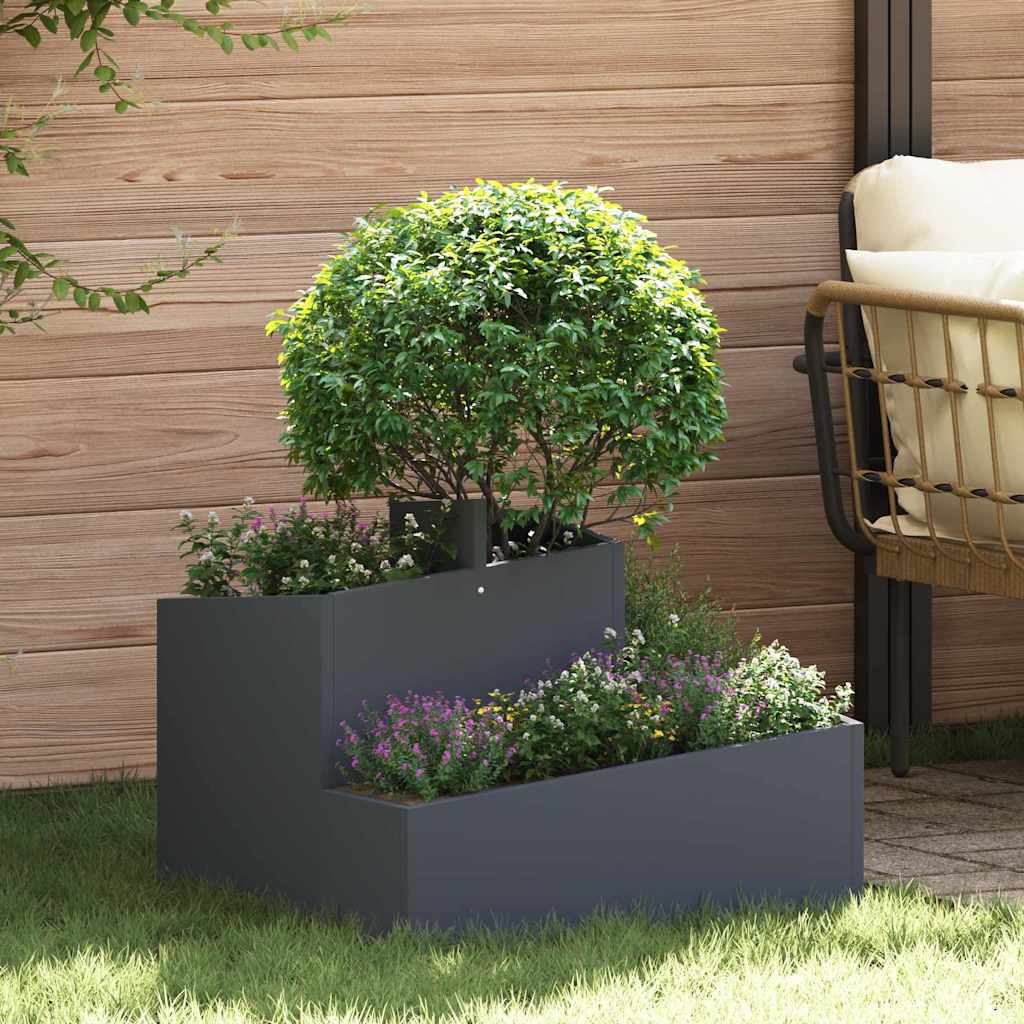 Tuin Bloempot Zilver 80 X 80 X 50 Cm Staal