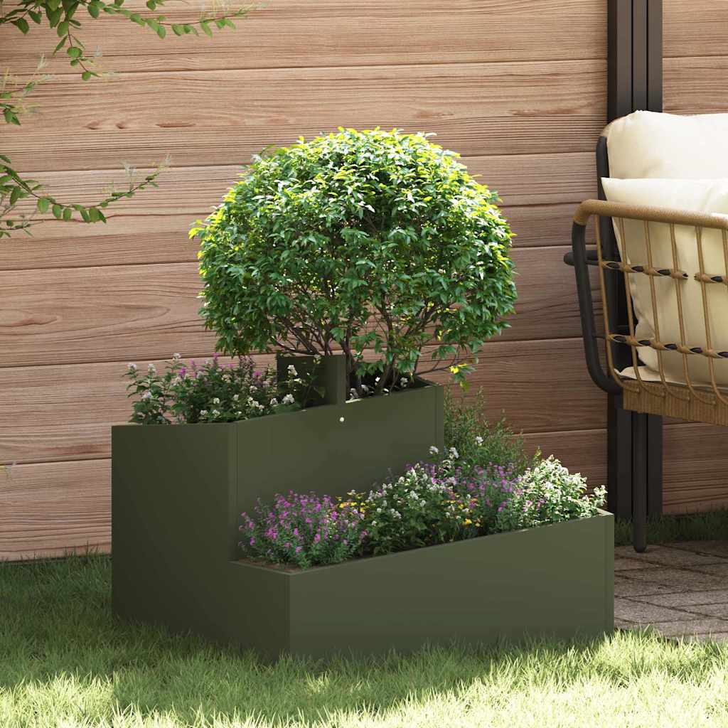 Tuin Bloempot Zilver 80 X 80 X 50 Cm Staal