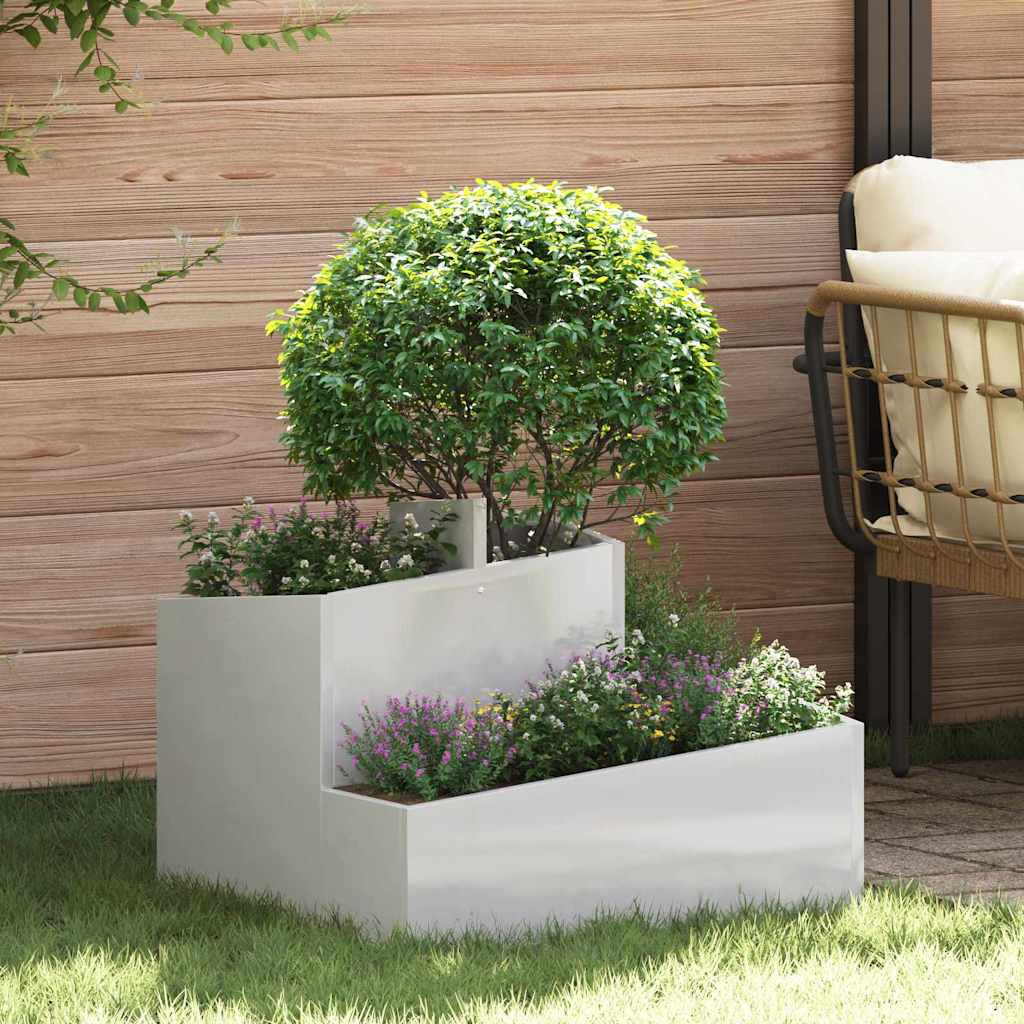 Tuin Bloempot Zilver 80 X 80 X 50 Cm Staal