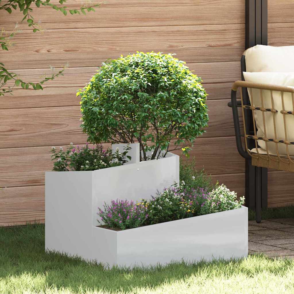 Tuin Bloempot Zilver 80 X 80 X 50 Cm Staal