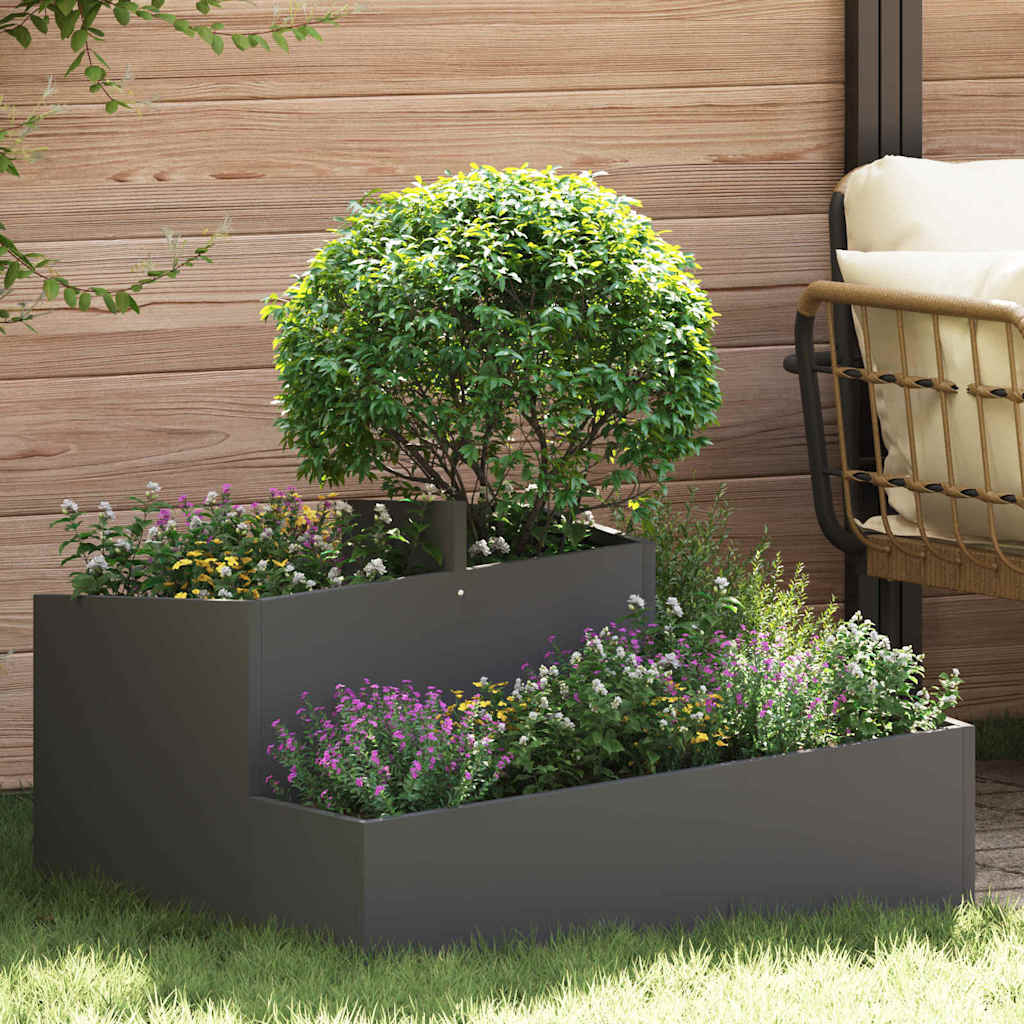 Tuin Bloempot Zilver 80 X 80 X 50 Cm Staal