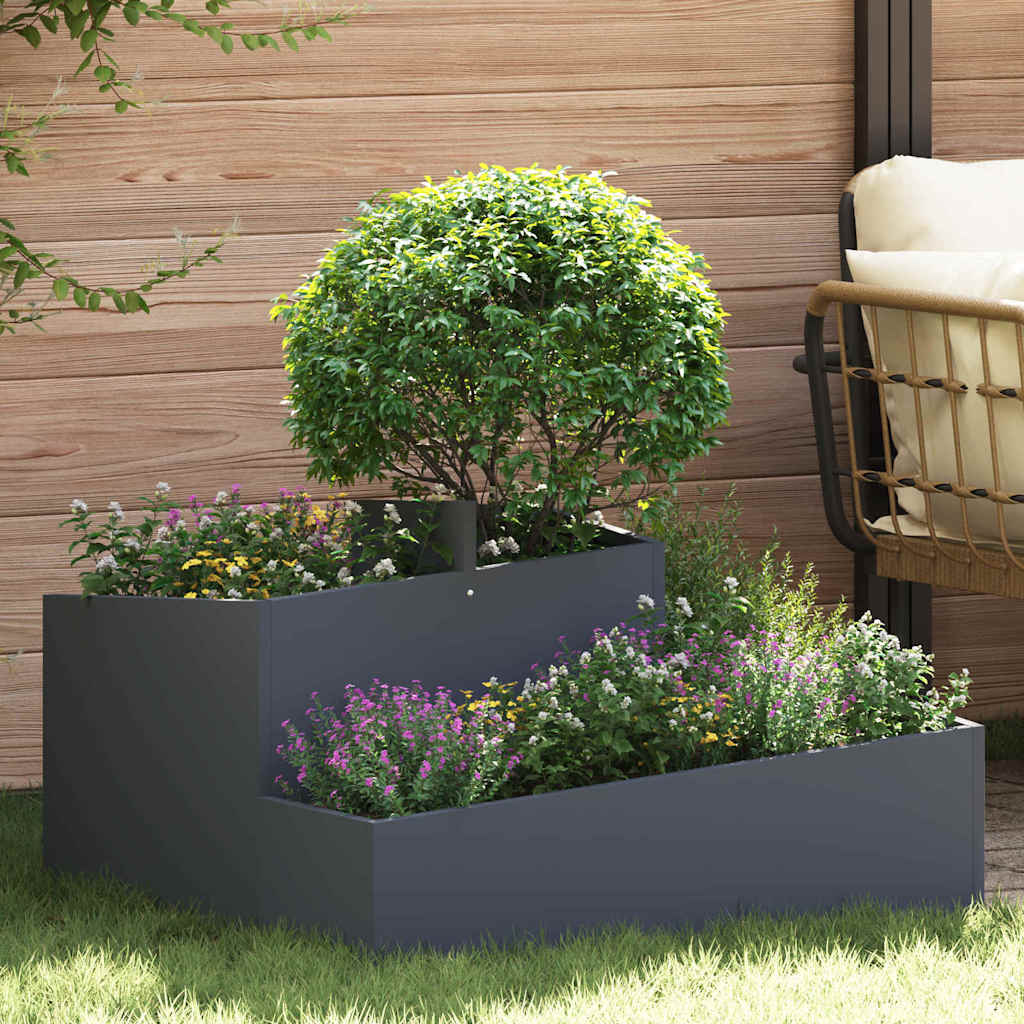 Tuin Bloempot Zilver 80 X 80 X 50 Cm Staal