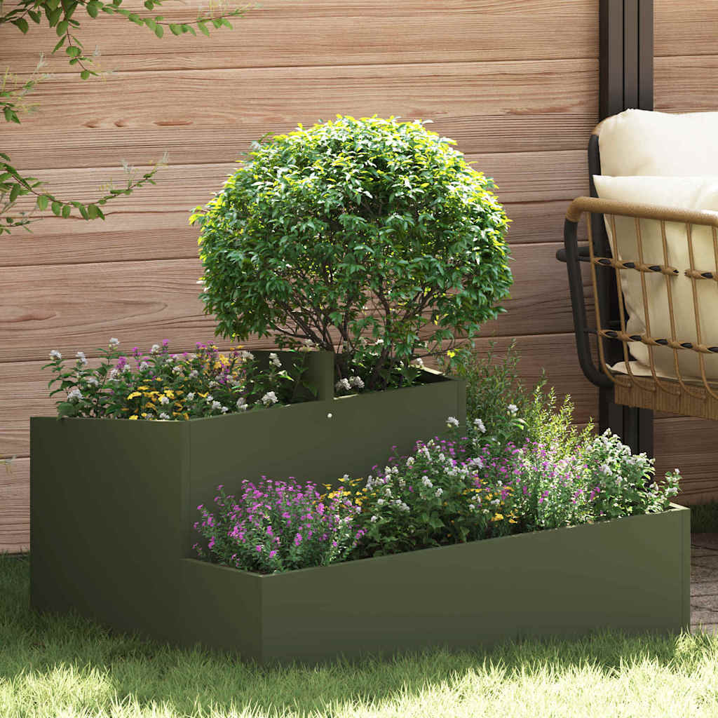 Tuin Bloempot Zilver 80 X 80 X 50 Cm Staal