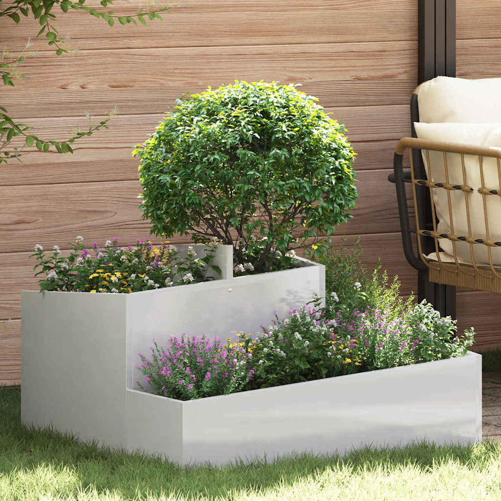 Tuin Bloempot Zilver 80 X 80 X 50 Cm Staal
