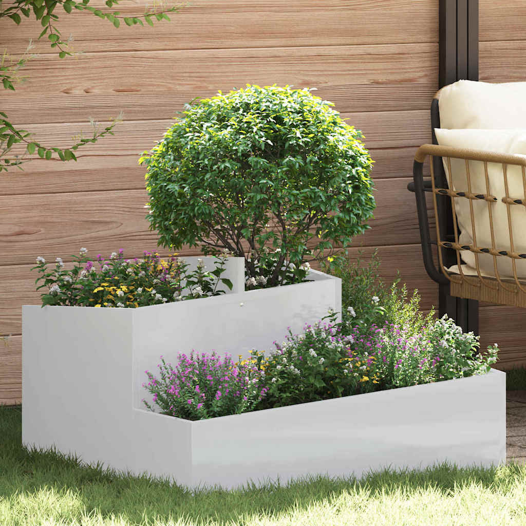 Tuin Bloempot Zilver 80 X 80 X 50 Cm Staal