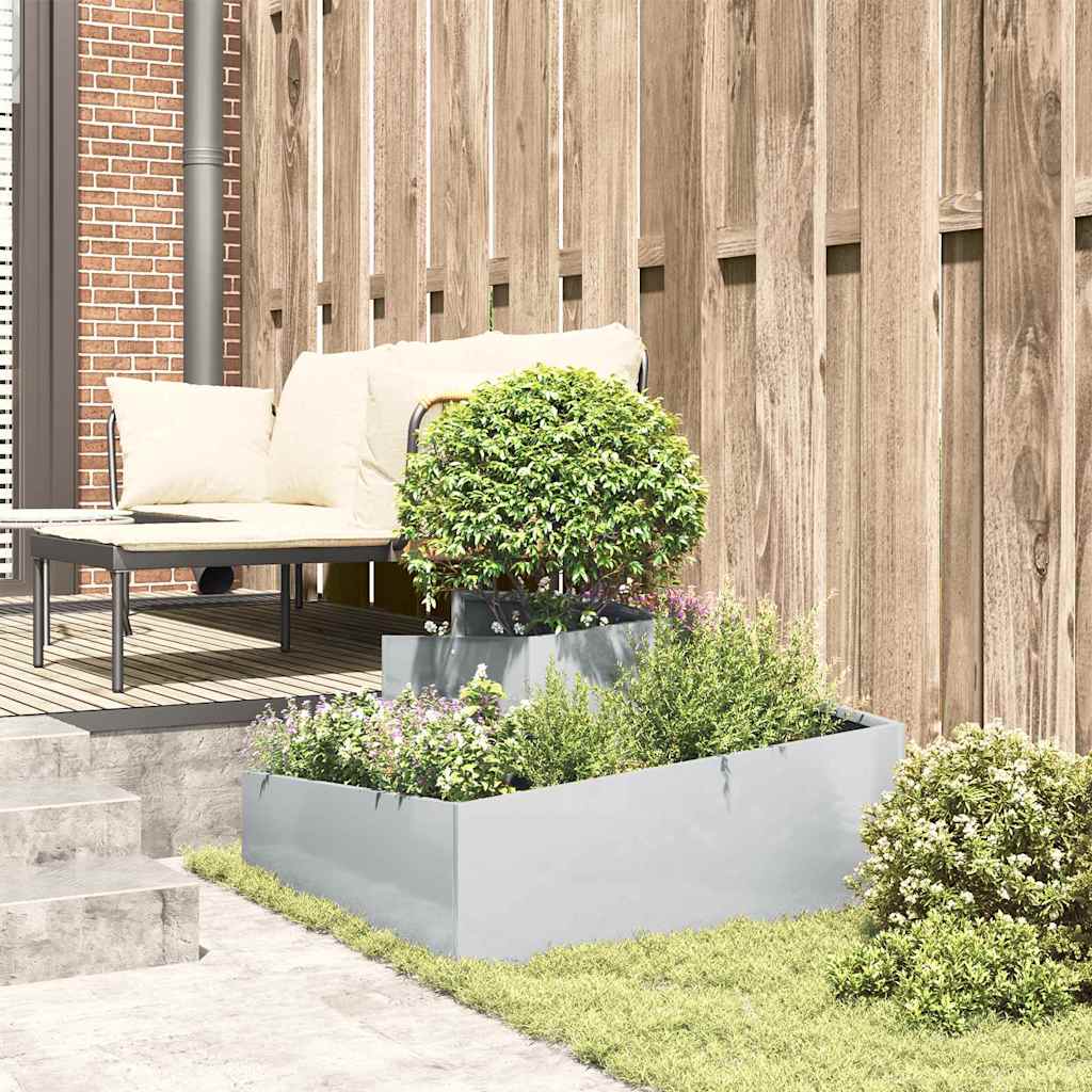 Tuin Bloempot Zilver 80 X 80 X 50 Cm Staal