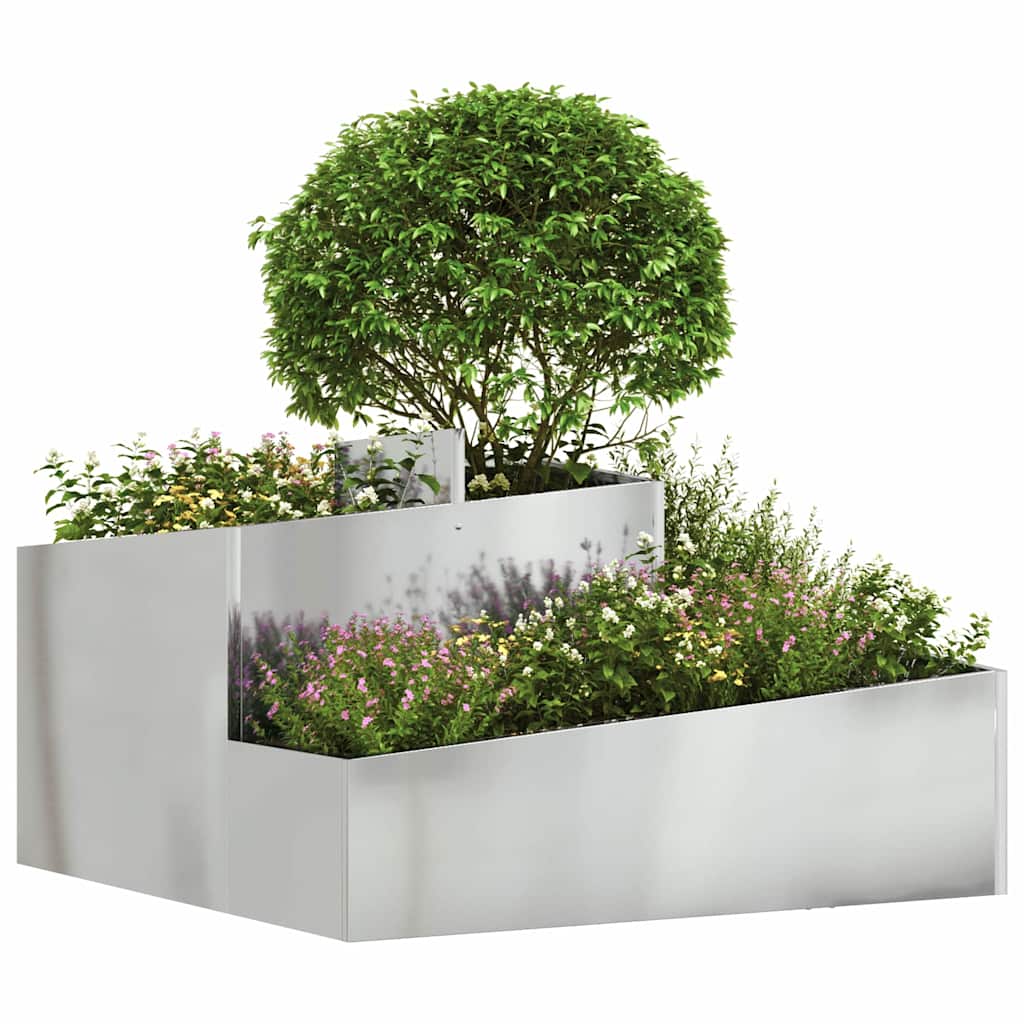Tuin Bloempot Zilver 80 X 80 X 50 Cm Staal