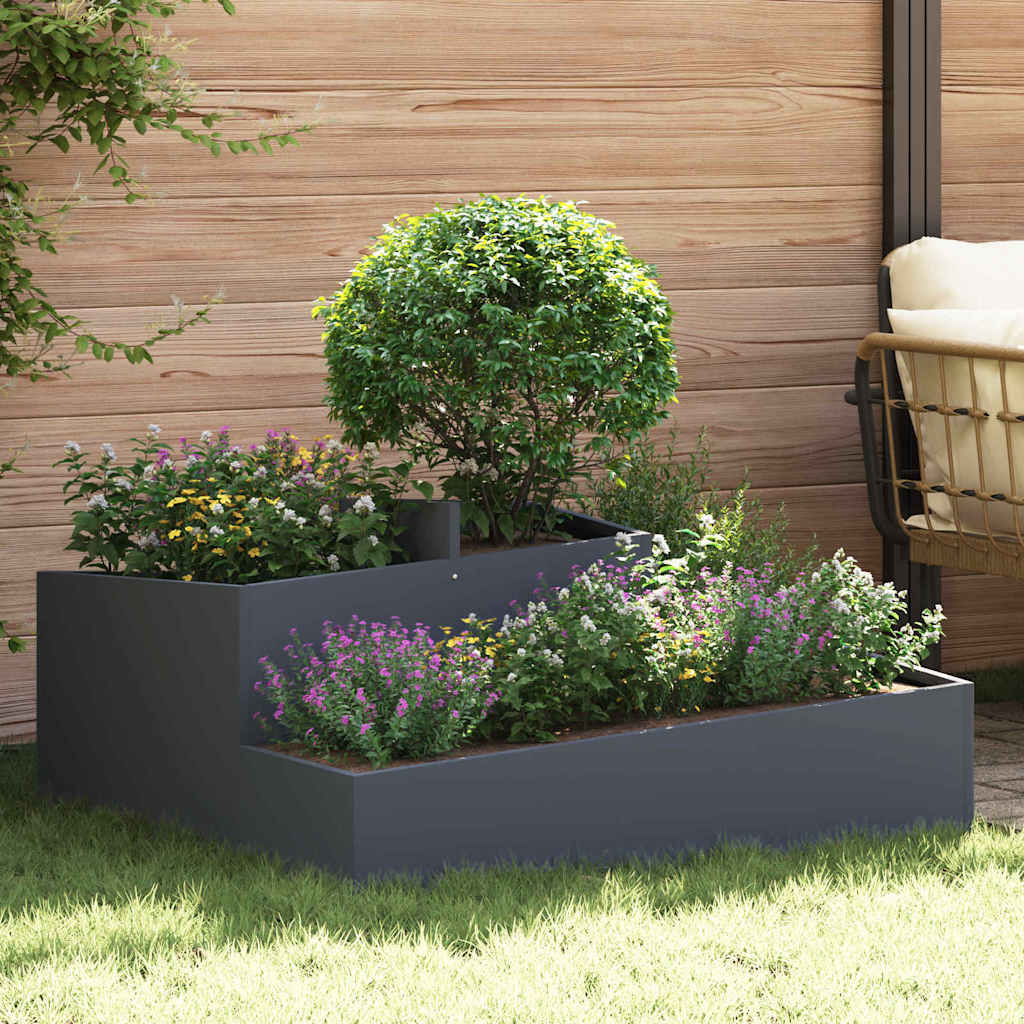 Tuin Bloempot Zilver 80 X 80 X 50 Cm Staal