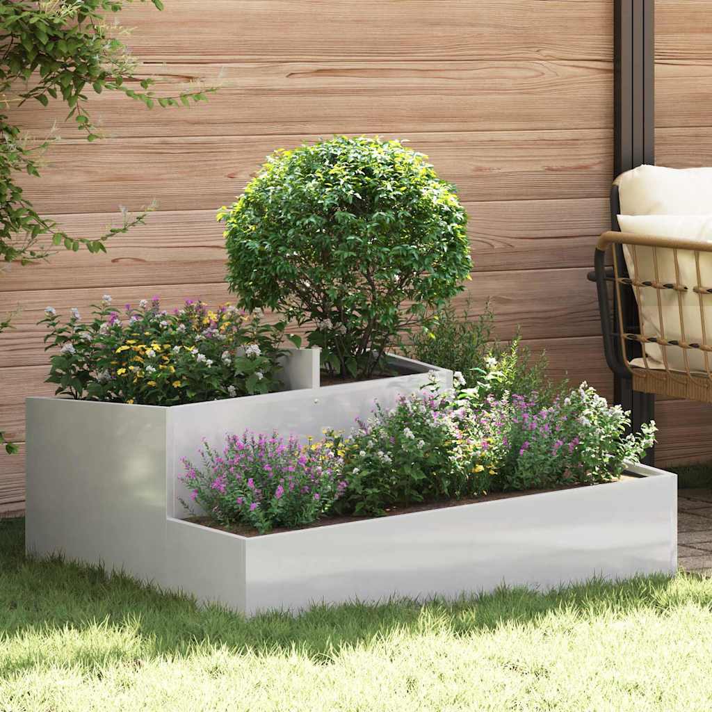 Tuin Bloempot Zilver 80 X 80 X 50 Cm Staal