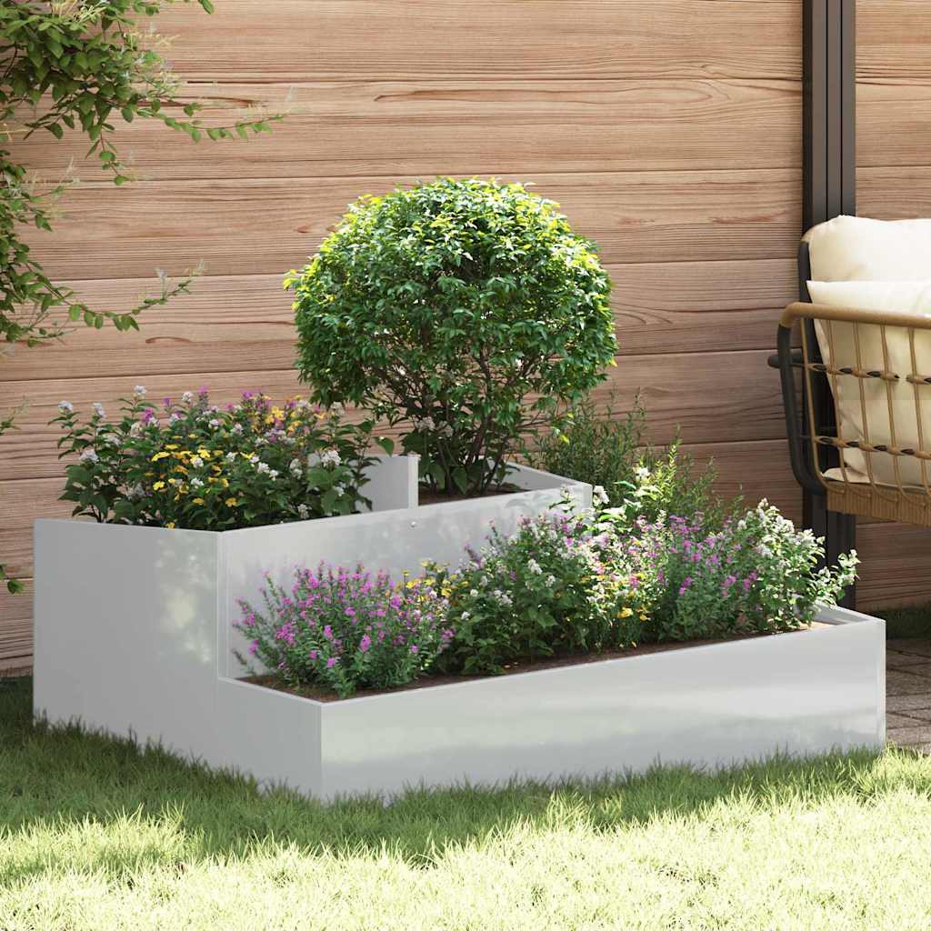 Tuin Bloempot Zilver 80 X 80 X 50 Cm Staal