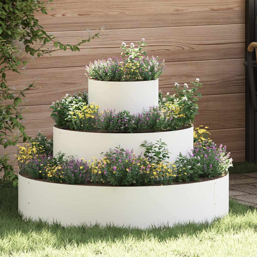 Tuin Bloempot Wit 120 X 120 X 20 Cm Koudgewalst Staal