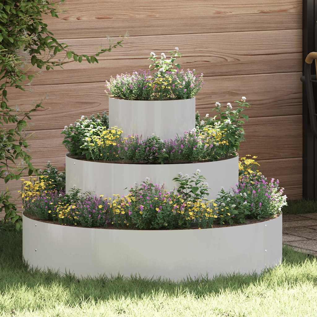 Tuin Bloempot Wit 120 X 120 X 20 Cm Koudgewalst Staal