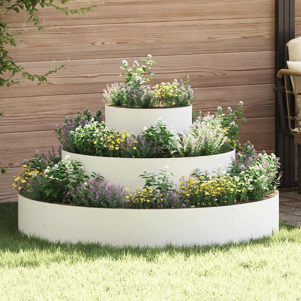 Tuin Bloempot Wit 120 X 120 X 20 Cm Koudgewalst Staal