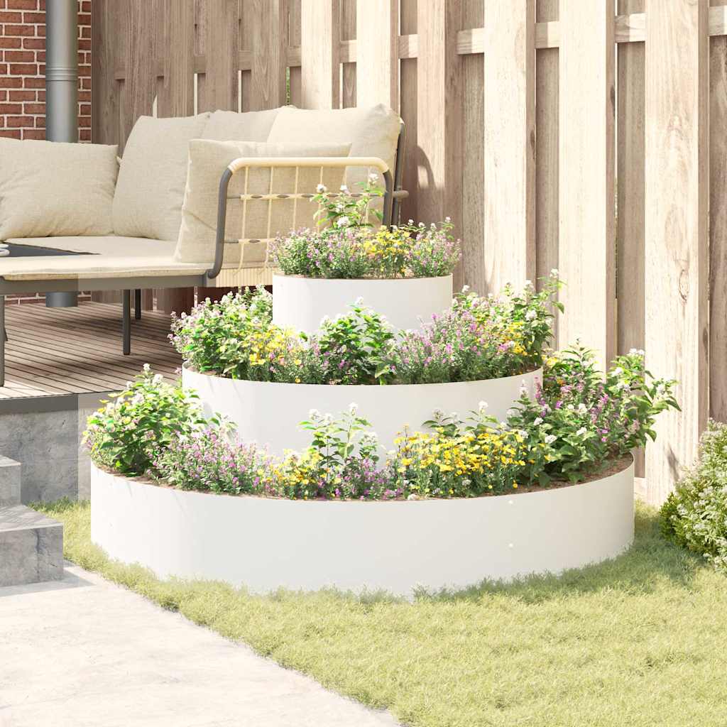Tuin Bloempot Wit 120 X 120 X 20 Cm Koudgewalst Staal