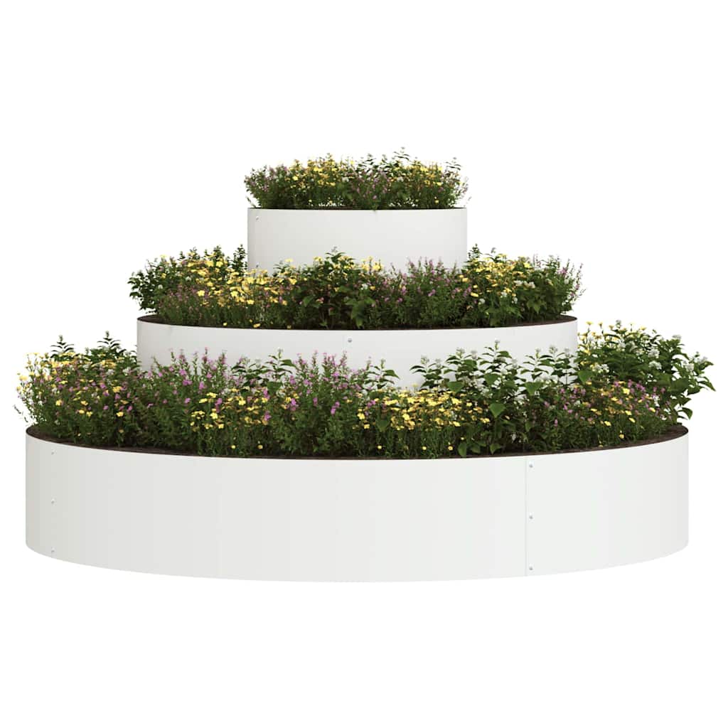 Tuin Bloempot Wit 120 X 120 X 20 Cm Koudgewalst Staal