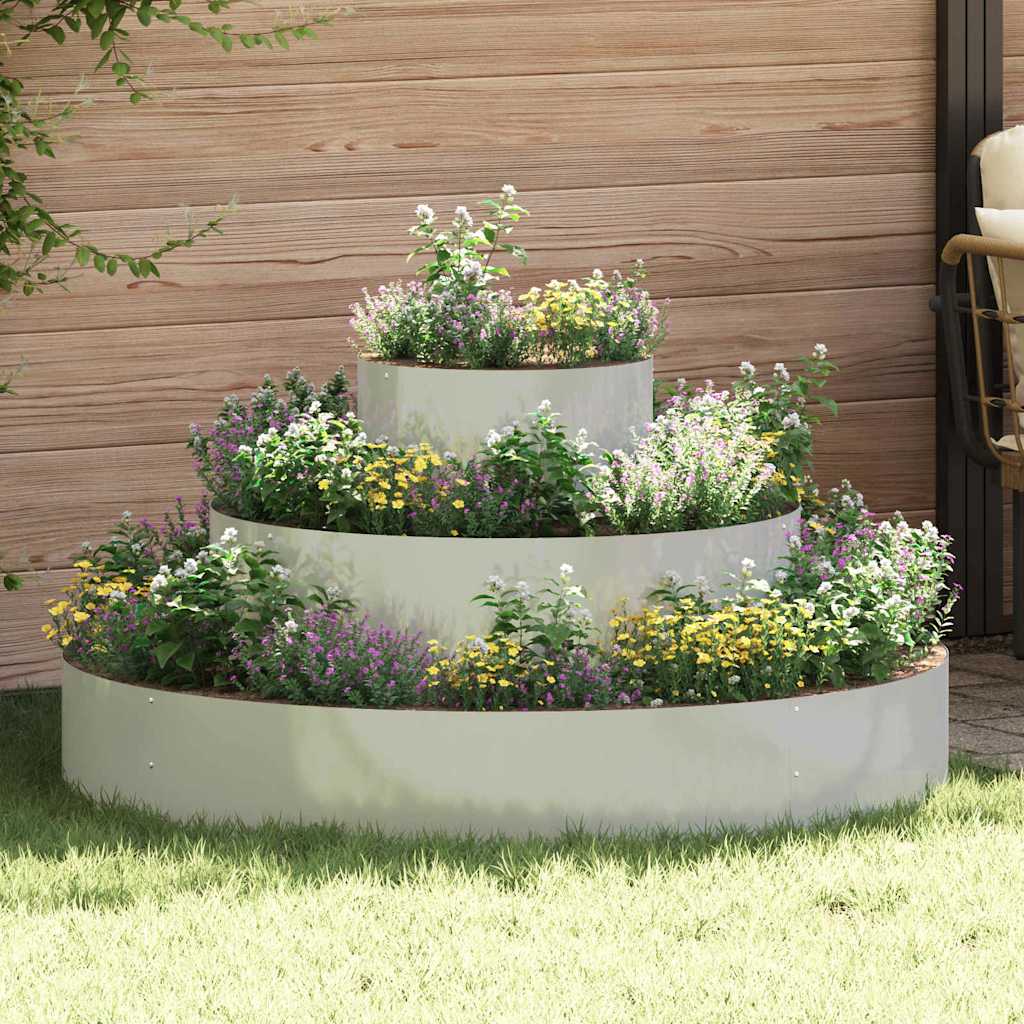 Tuin Bloempot Wit 120 X 120 X 20 Cm Koudgewalst Staal
