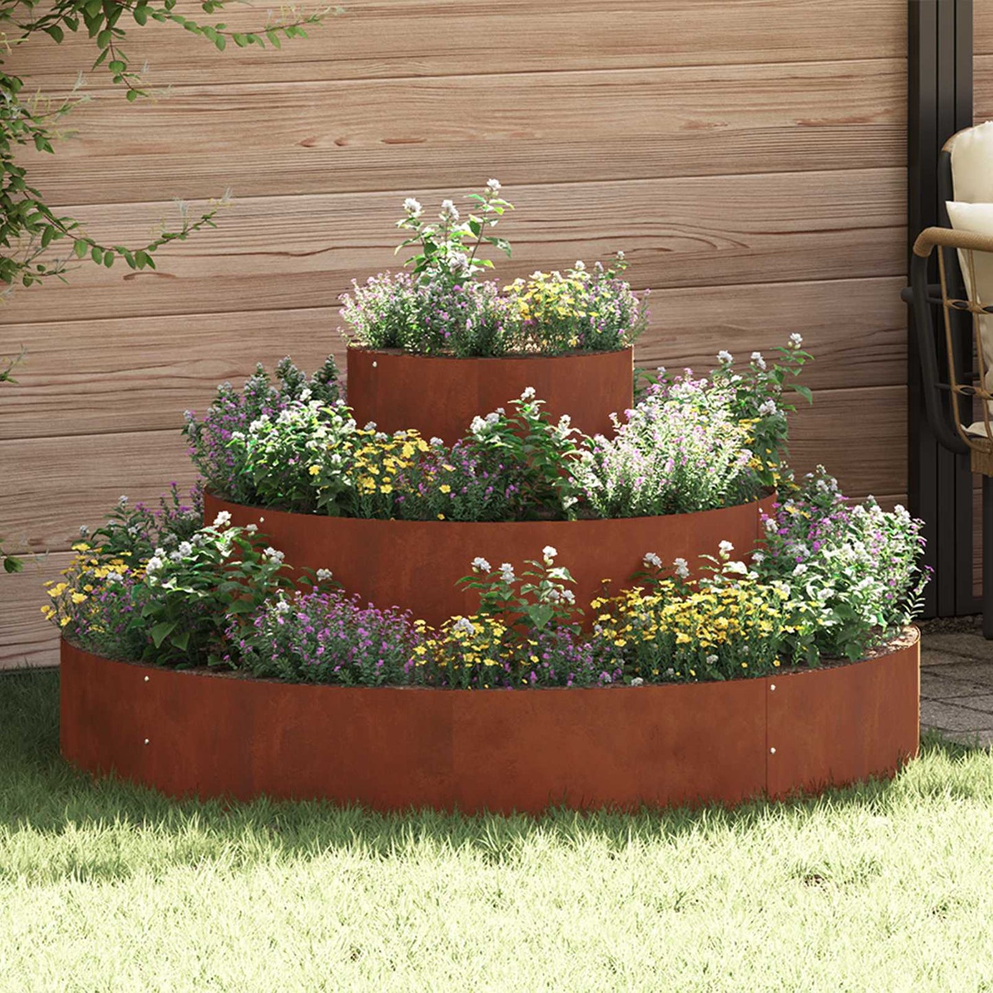 Tuin Bloempot Wit 120 X 120 X 20 Cm Koudgewalst Staal