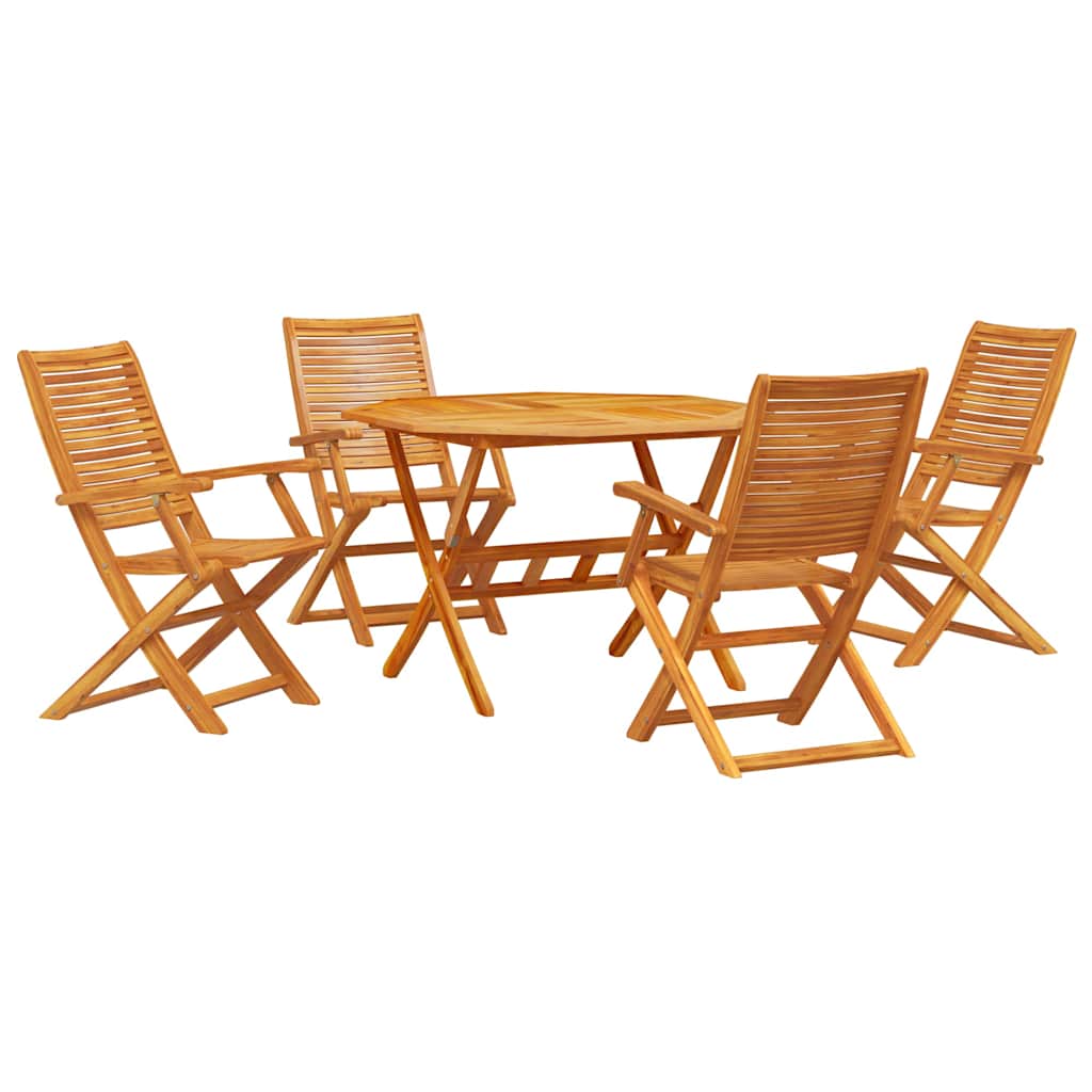 Tuin Eettafelset 5 Pcs Bruin Massief Acaciahout