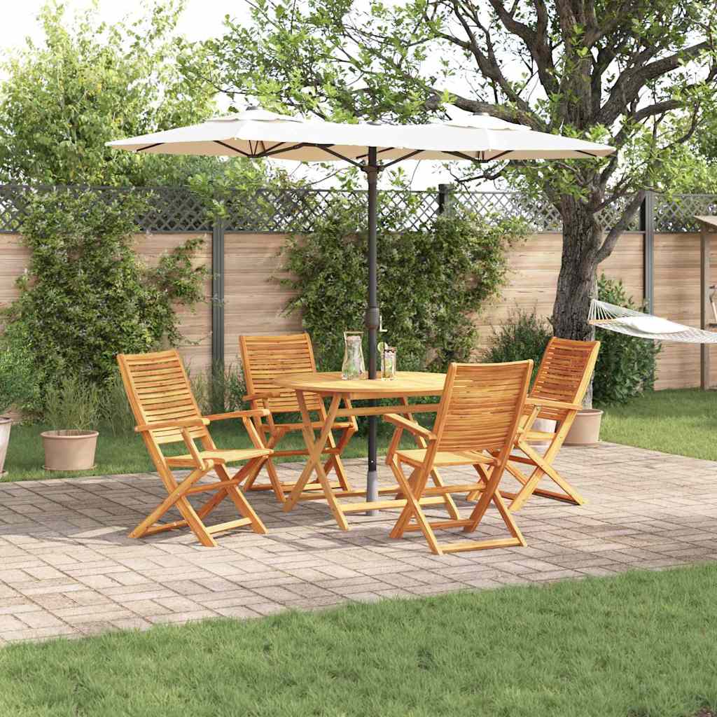 Tuin Eettafelset 5 Pcs Bruin Massief Acaciahout