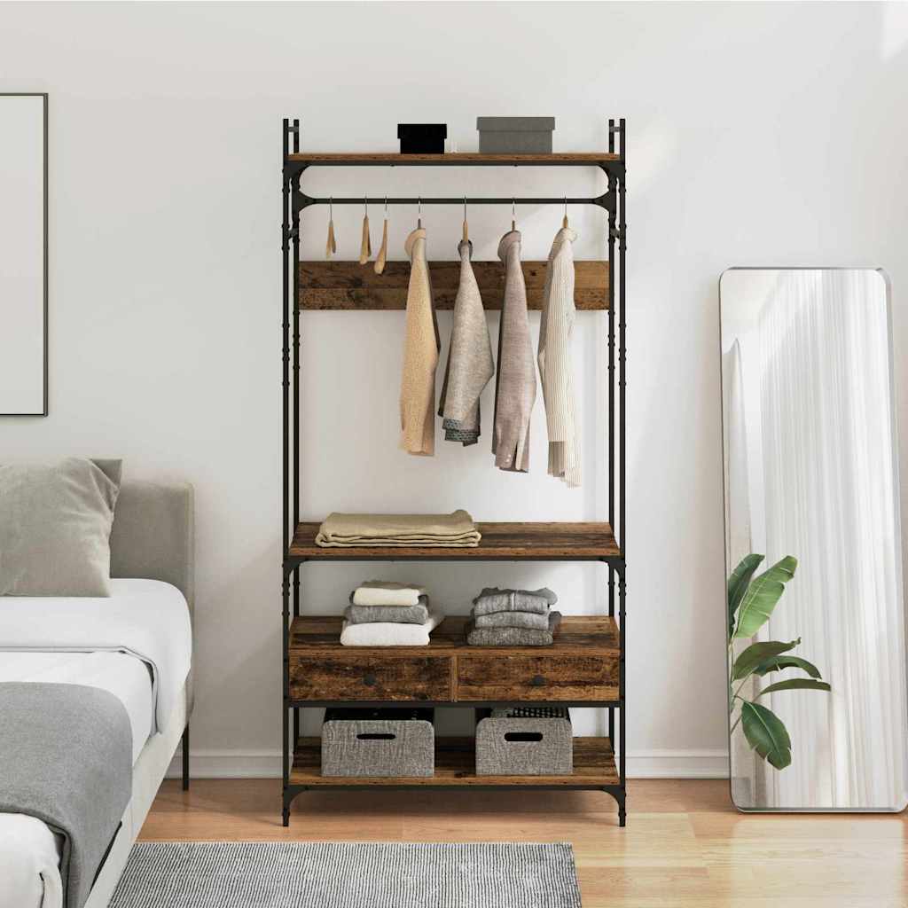 Kledingkast Met Lades 89X39X184,5 Cm Bewerkt Hout