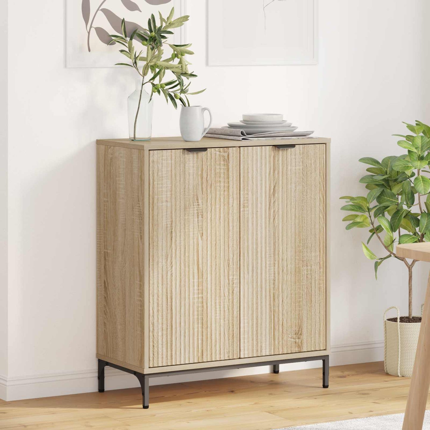 Dressoir 69,5 X 33 X 82 Cm Bewerkt Hout