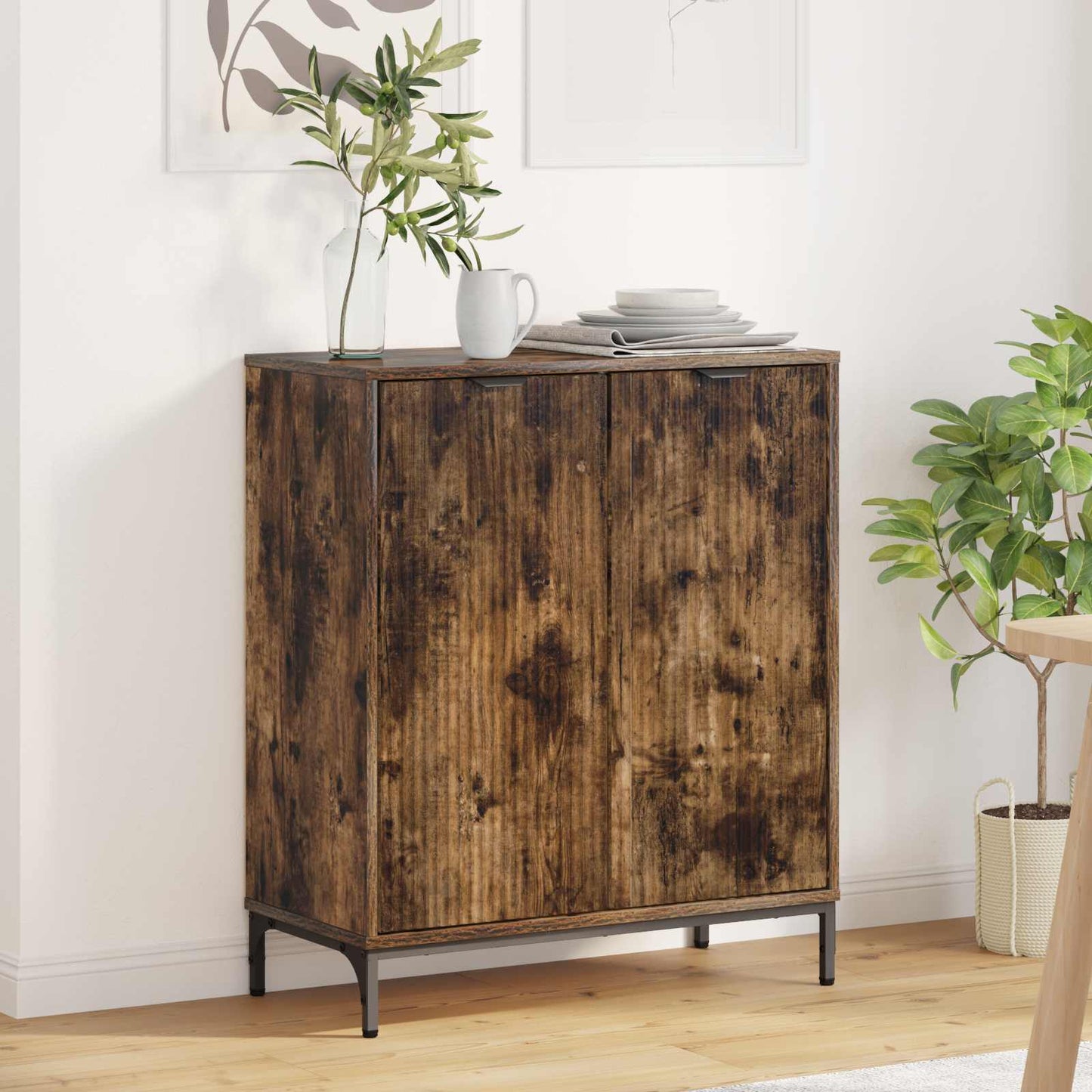 Dressoir 69,5 X 33 X 82 Cm Bewerkt Hout