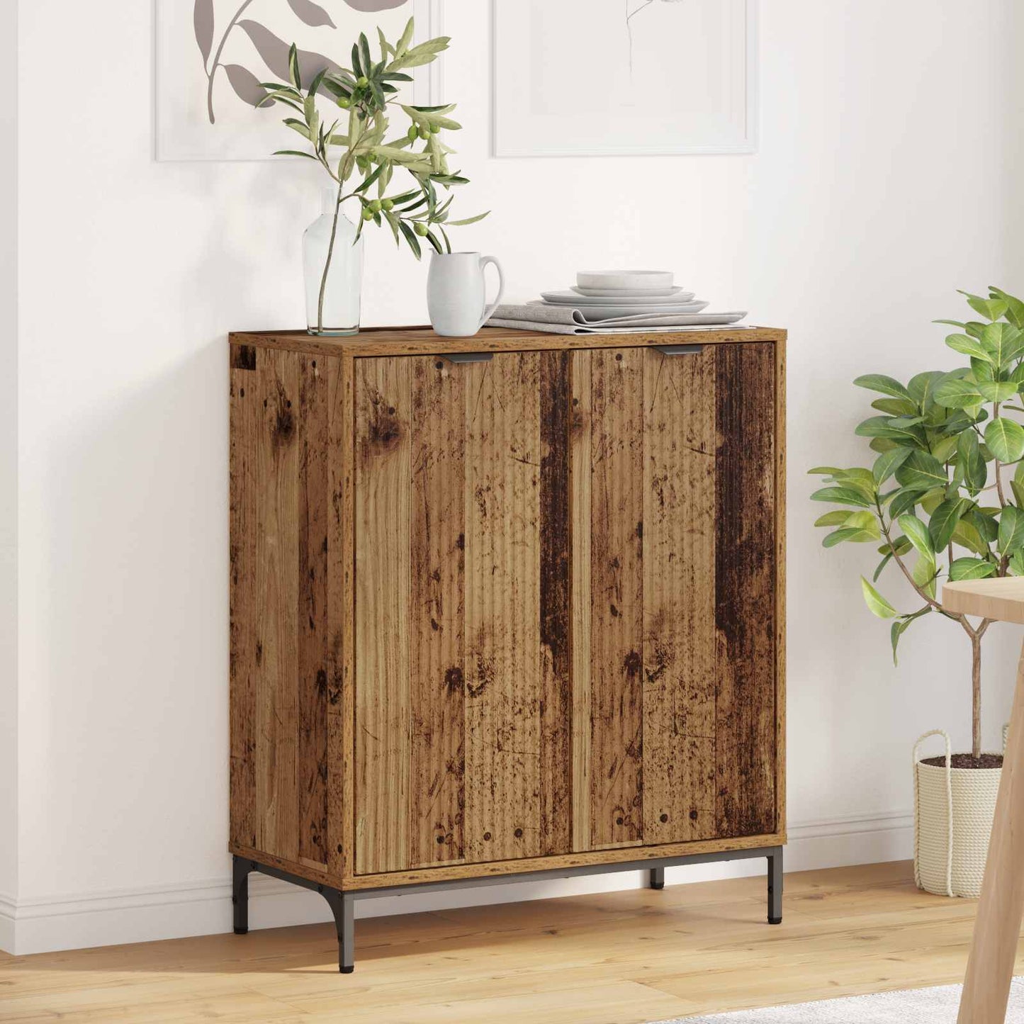 Dressoir 69,5 X 33 X 82 Cm Bewerkt Hout