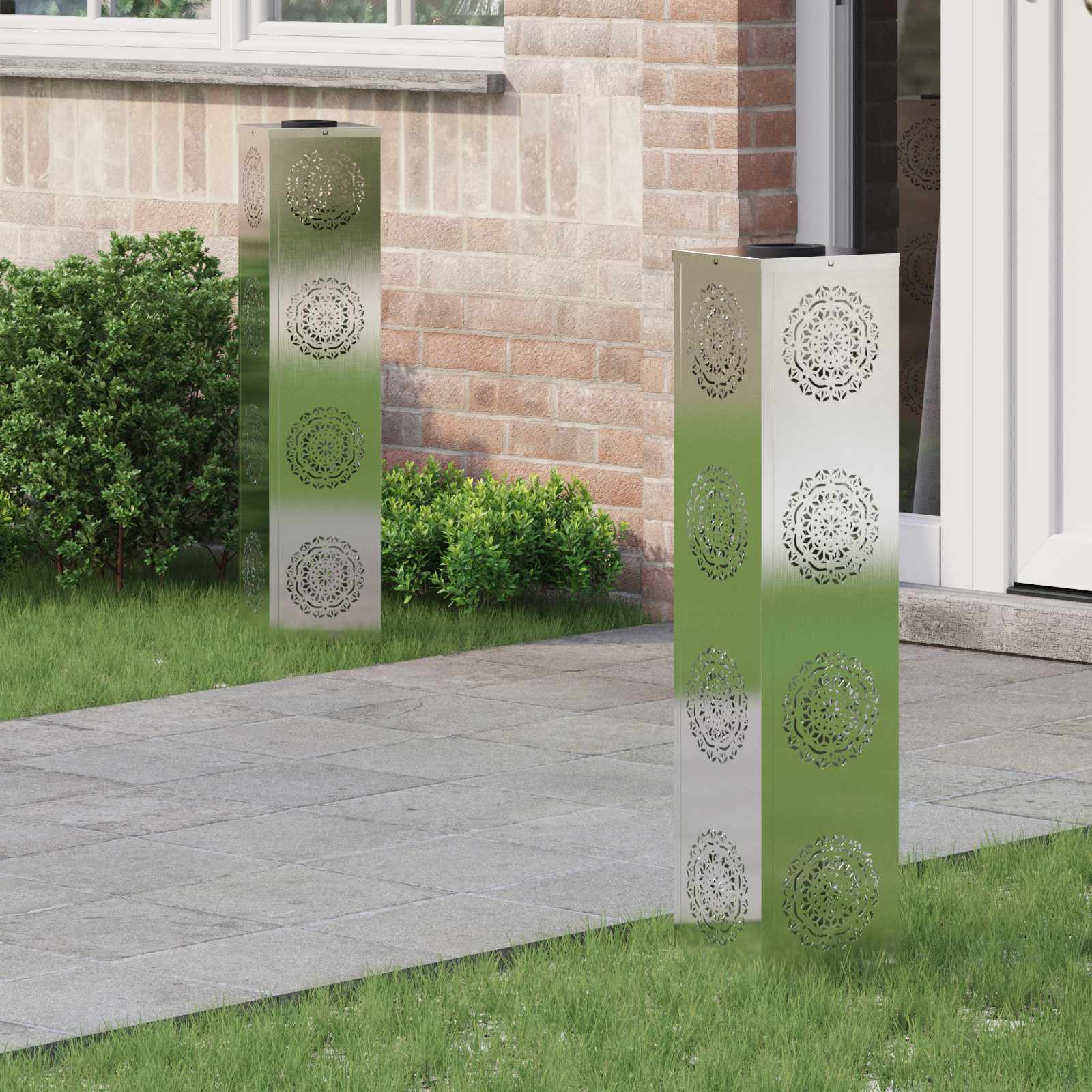 Solar Led Pad Licht 2 Pcs Koudgewalst Staal