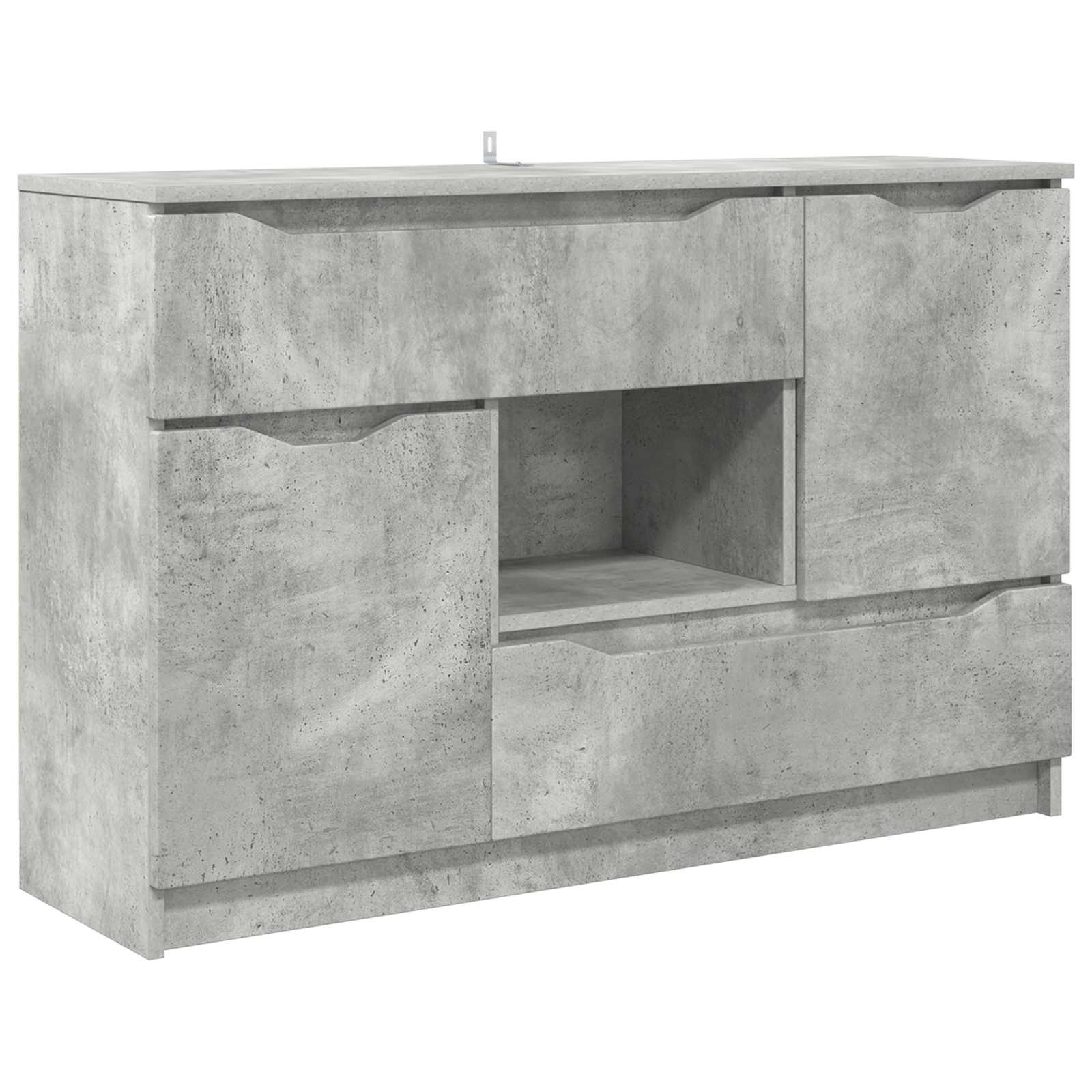 Dressoir Met Lade Beton Grijs 100 X 30 X 65,6 Bewerkt Hout