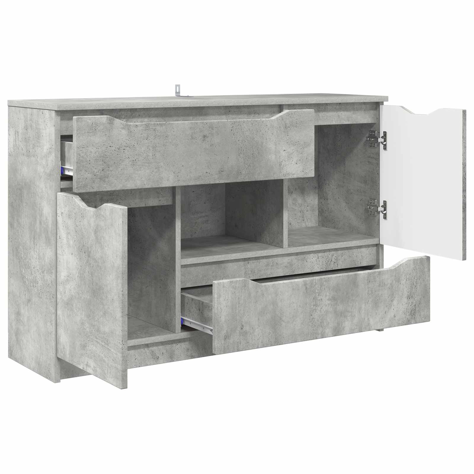 Dressoir Met Lade Beton Grijs 100 X 30 X 65,6 Bewerkt Hout
