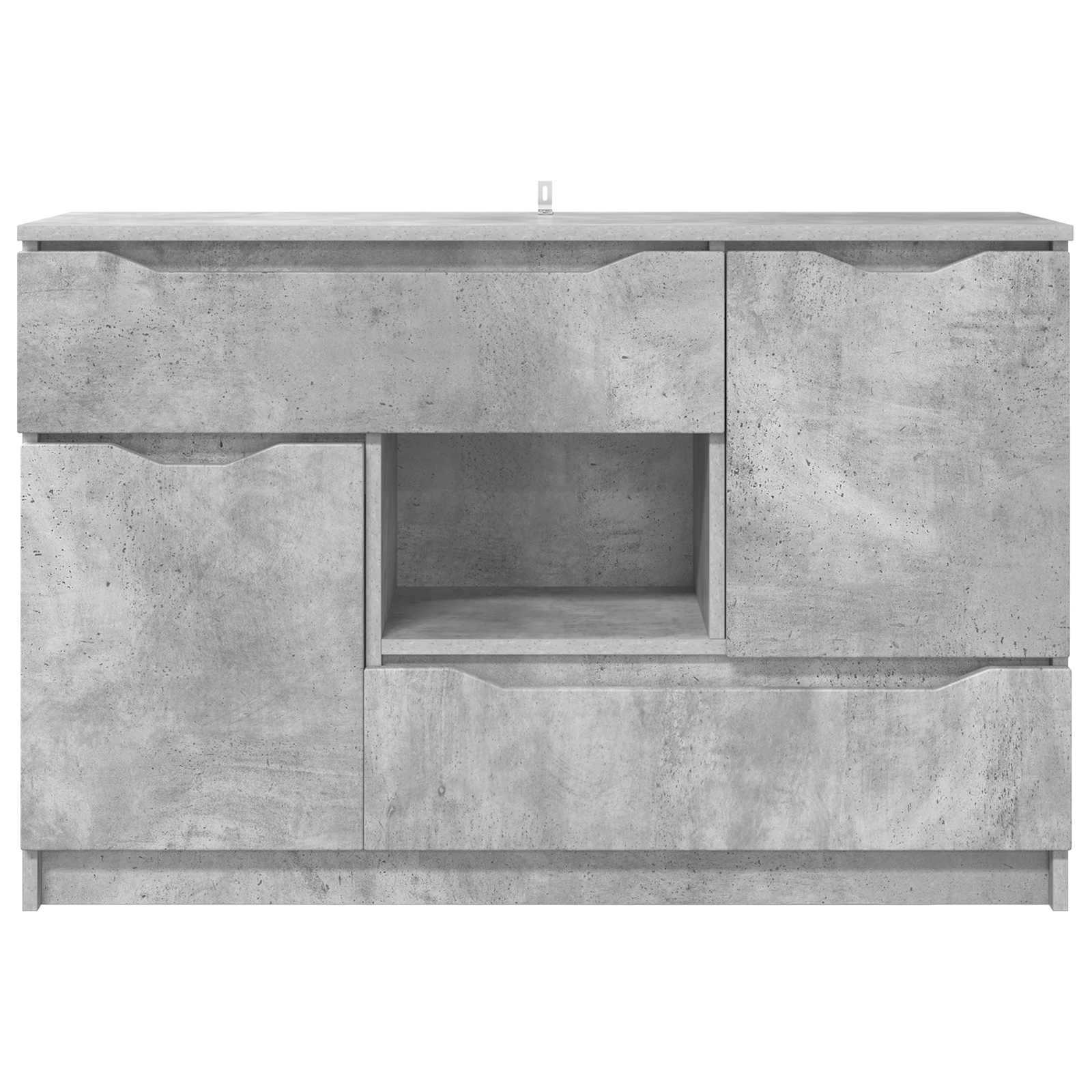 Dressoir Met Lade Beton Grijs 100 X 30 X 65,6 Bewerkt Hout