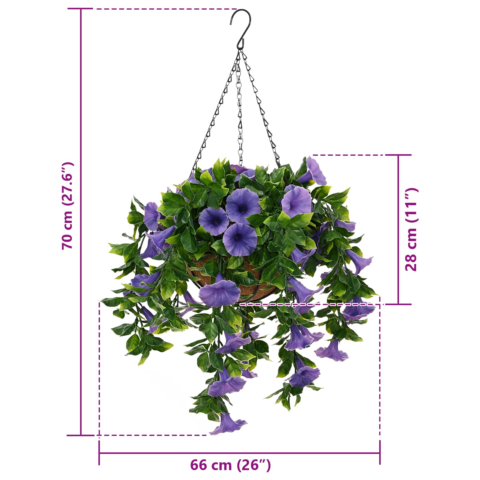 Kunstbloemen Paars 66 X 75 X 70 Cm Pe En Staal