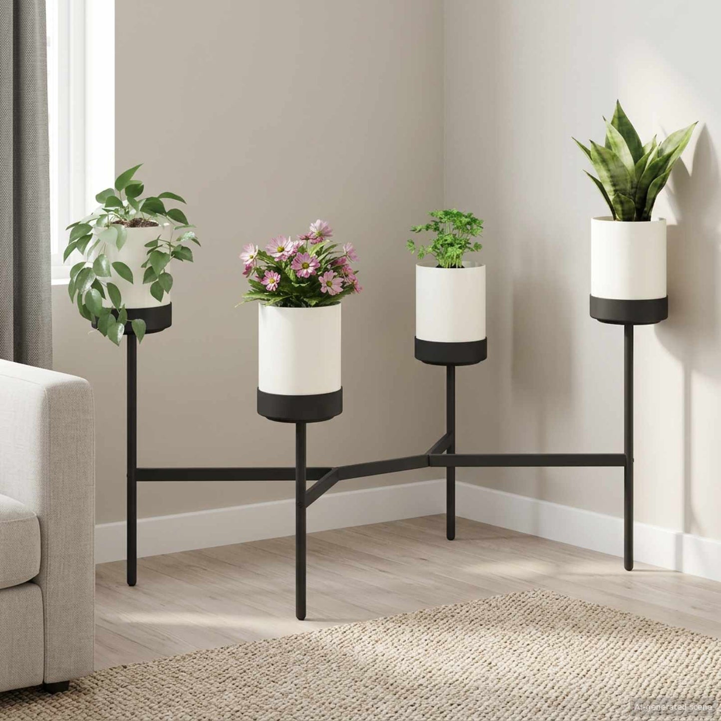 Bloemenstand Wit 125 X 55 X 81 Cm Pp En Staal