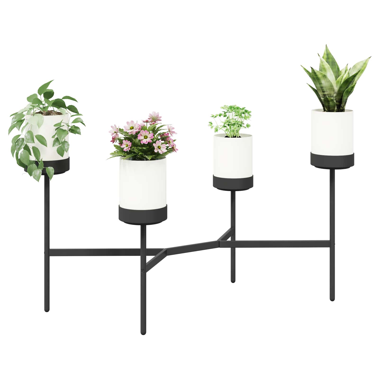 Bloemenstand Wit 125 X 55 X 81 Cm Pp En Staal
