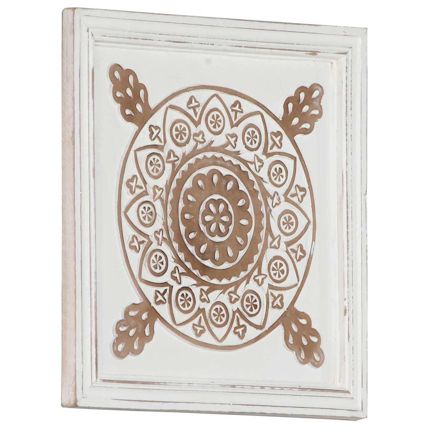 Kunst Decoratie 2 Pcs Bruin En Wit 40 X 40 X 1,5 Cm