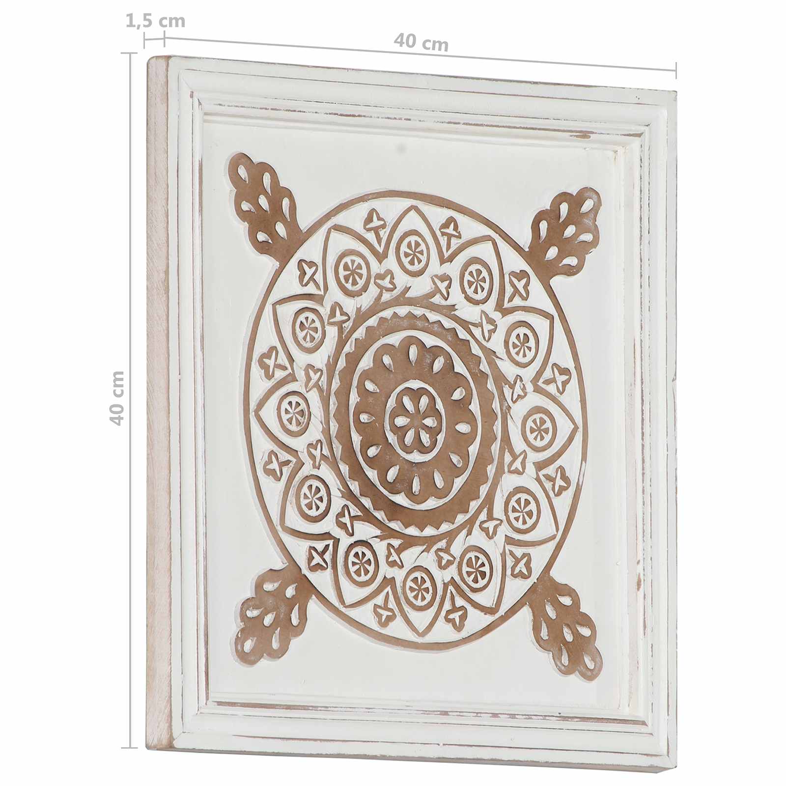 Kunst Decoratie 2 Pcs Bruin En Wit 40 X 40 X 1,5 Cm